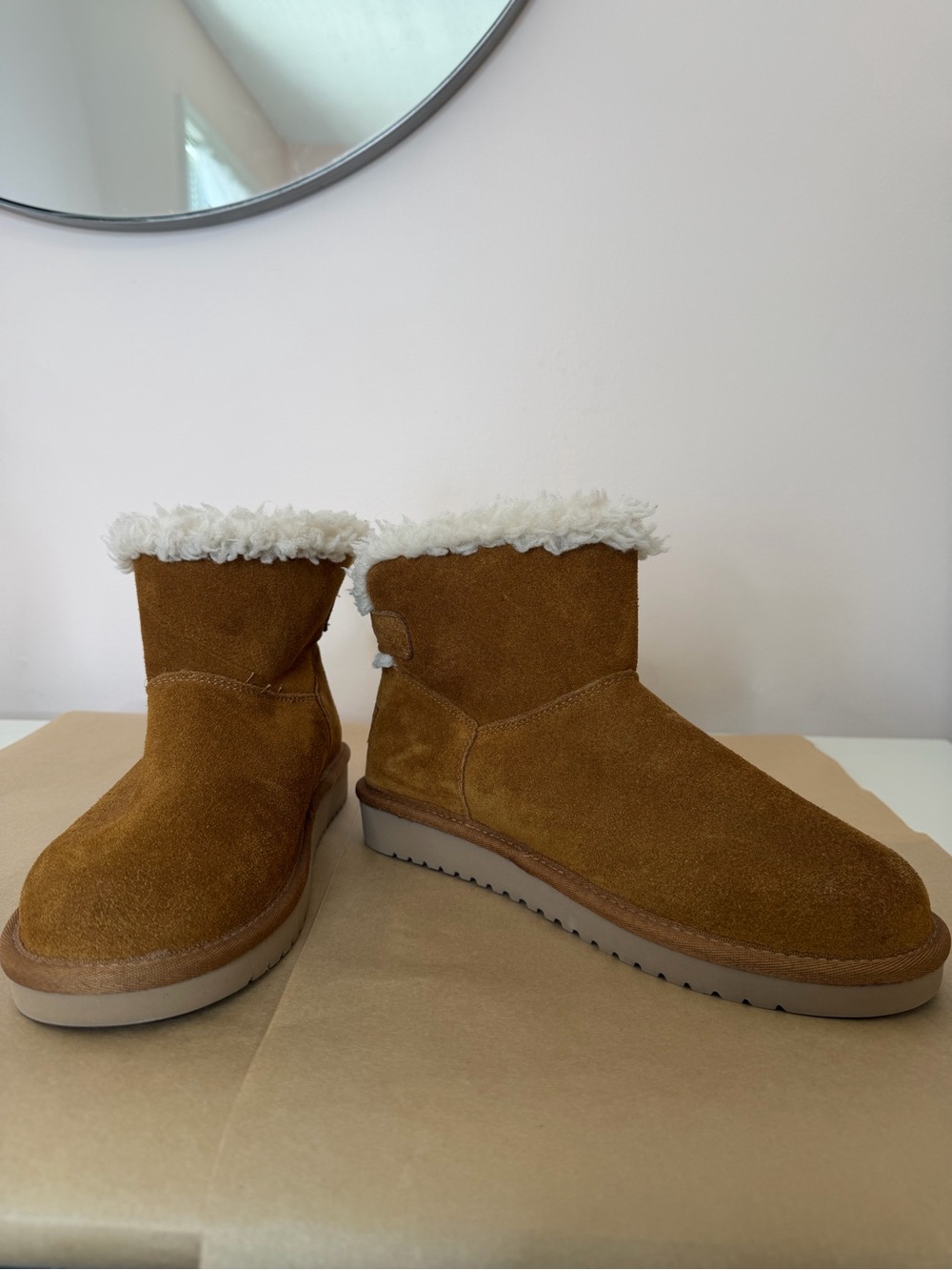 Koolaburra by Ugg Chestnut Suede Shearling-Lined Ankle Boots